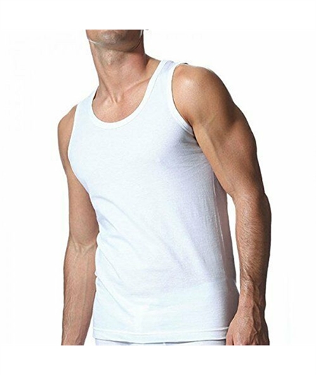 Ragno - Canottiera Spalla Larga  in Jersey di puro Cotone 601412. Bianco