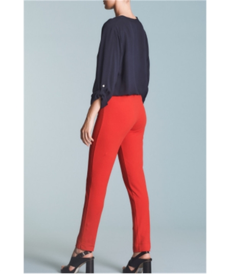 Ragno 70714Y Pantalone donna Capri di Cotone elasticizzato - Rosso 728