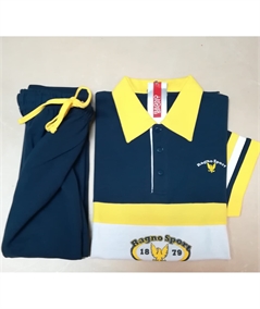 Pigiama Ragno a polo in puro cotone Piquet  pantalone lungo, manica corta. N64493
