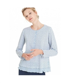 Pigiama collo serafino a fantasia in puro cotone N14281078F