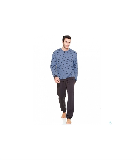 Pigiama uomo Ragno Sport  girocollo a serafino in caldo cotone interlockArt N26211 Pigiama uomo Ragno Sport  girocollo a serafino in caldo cotone interlockArt N26211