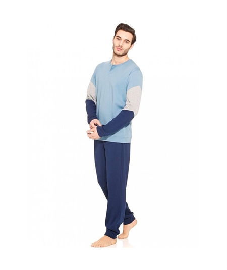Pigiama Ragno Sport  girocollo serafino con bottoncino in caldo cotone Interlock Art. N26281