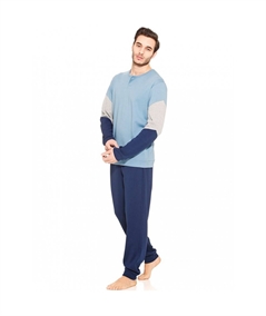 Pigiama Ragno Sport  girocollo serafino con bottoncino in caldo cotone Interlock Art. N26281