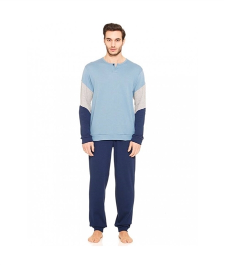 Pigiama Ragno Sport  girocollo serafino con bottoncino in caldo cotone Interlock Art. N26281