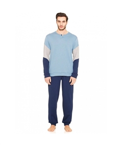 Pigiama Ragno Sport  girocollo serafino con bottoncino in caldo cotone Interlock Art. N26281