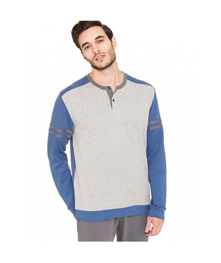 Pigiama uomo Ragno girocollo a serafino bicolore in caldo cotone interlock Art. N26121