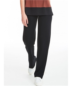 Ragno D987PE - Pantalone in Viscosa crêpe a gamba dritta. Colore: Nero 020