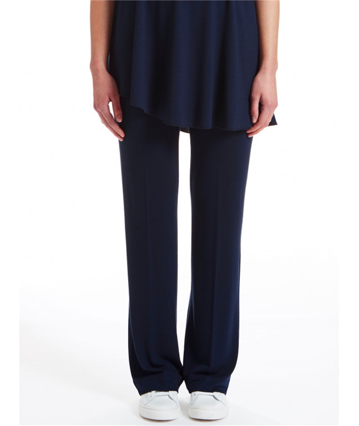 Ragno D987PE - Pantalone in Viscosa crêpe a gamba dritta. Colore: Bleu 078