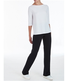 Ragno D987PE - Pantalone in Viscosa crêpe a gamba dritta. Colore: Nero 020