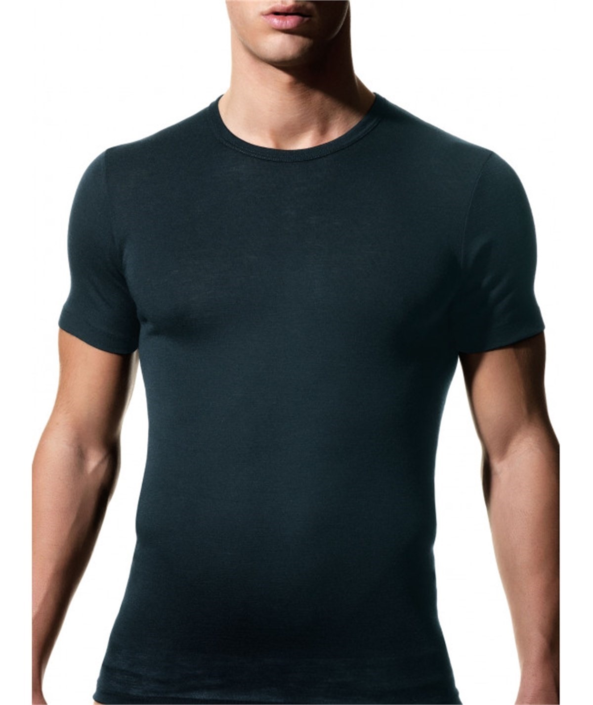 Ragno - Maglia intima uomo manica corta in lana merino e seta (WOOLSILK) Art. 601597 - Nero