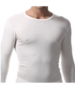 Ragno - Maglia intima uomo manica lunga in pura lana merino extrafine. Art 060039 - Bianco