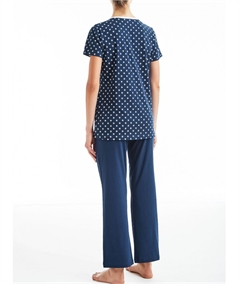 Pigiama donna Ragno manica corta, pantalone lungo in jersey di puro cotone. Art D887N8