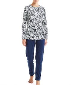 Pigiama donna Ragno lungo girocollo serafino in jersey di puro cotone. Art D886N1