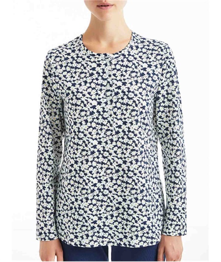 Pigiama donna Ragno lungo girocollo serafino in jersey di puro cotone. Art D886N1