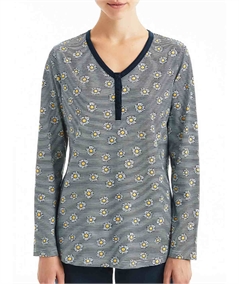 Pigiama donna Ragno lungo collo serafino a v in jersey di puro cotone. Art D888N1