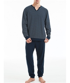Pigiama Ragno uomo scollo a v lungo in jersey di puro cotone. Art u352N2