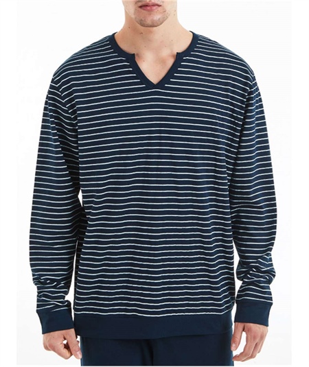 Pigiama Ragno uomo scollo a v lungo in jersey di puro cotone. Art u352N2