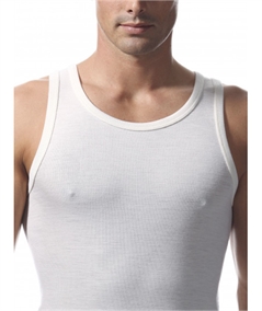 Ragno - Canotta uomo intima spalla larga in pura lana merino extrafine. Art. 060032 - Bianco