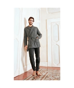 Vestaglia uomo corta Q.bò sciallata in morbido tessuto Jacquard (Punto Milano). Art. 4763 - GS