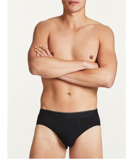 Ragno -  2 Slip uomo Cotone biologico  Elasticizzato. Art. 64147P Nero