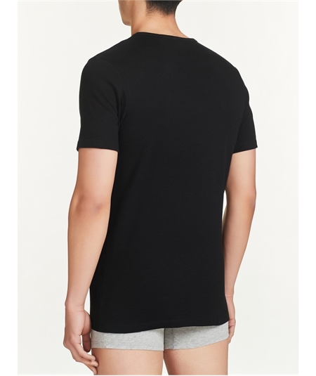 Ragno - Maglia uomo girocollo manica corta in caldo cotone invernale biologico. Art. 604477 Nero