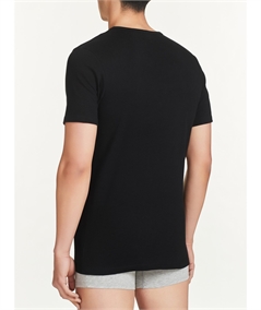 Ragno - Maglia uomo girocollo manica corta in caldo cotone invernale biologico. Art. 604477 Nero