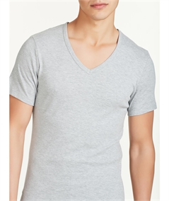 Ragno - Maglia uomo Scollo V manica corta in caldo cotone invernale biologico. Art. 604477 Grigio Melange