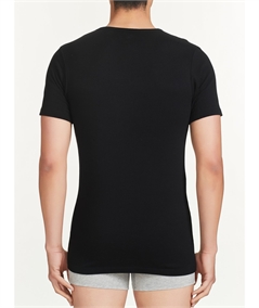 Ragno - Maglia uomo Scollo V manica corta in caldo cotone invernale biologico. Art. 604477 Nero