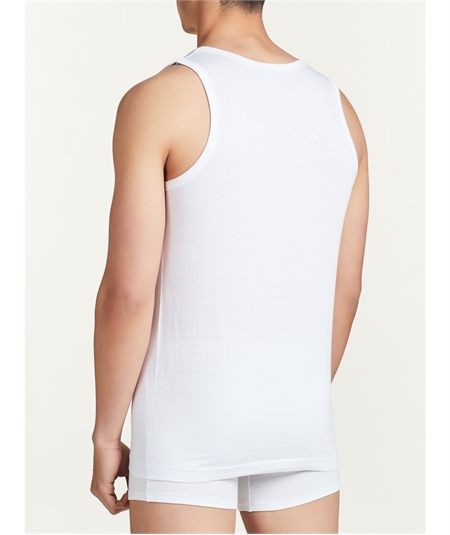 Ragno - Canottiera Spalla Larga  in Jersey di puro Cotone 601412. Bianco