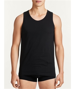 Ragno - Canottiera Spalla Larga  in Jersey di puro Cotone 601412. Nero