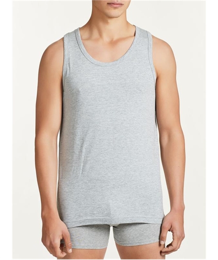 Ragno - Canottiera Spalla Larga  in Jersey Cotone e Viscosa U241A2 Grigio Melange.