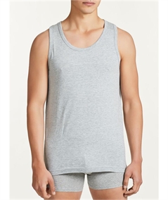 Ragno - Canottiera Spalla Larga  in Jersey Cotone e Viscosa U241A2 Grigio Melange.