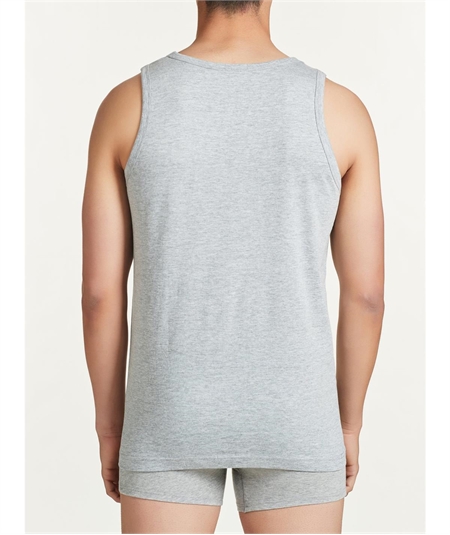 Ragno - Canottiera Spalla Larga  in Jersey Cotone e Viscosa U241A2 Grigio Melange.