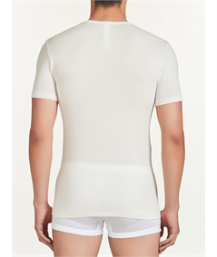 Ragno - Maglia intima uomo manica corta in lana merino e seta (WOOLSILK) Art. 601597 - Bianco lana