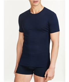 Ragno - Maglia intima uomo manica corta in lana merino e seta (WOOLSILK) Art. 601597 - Blu