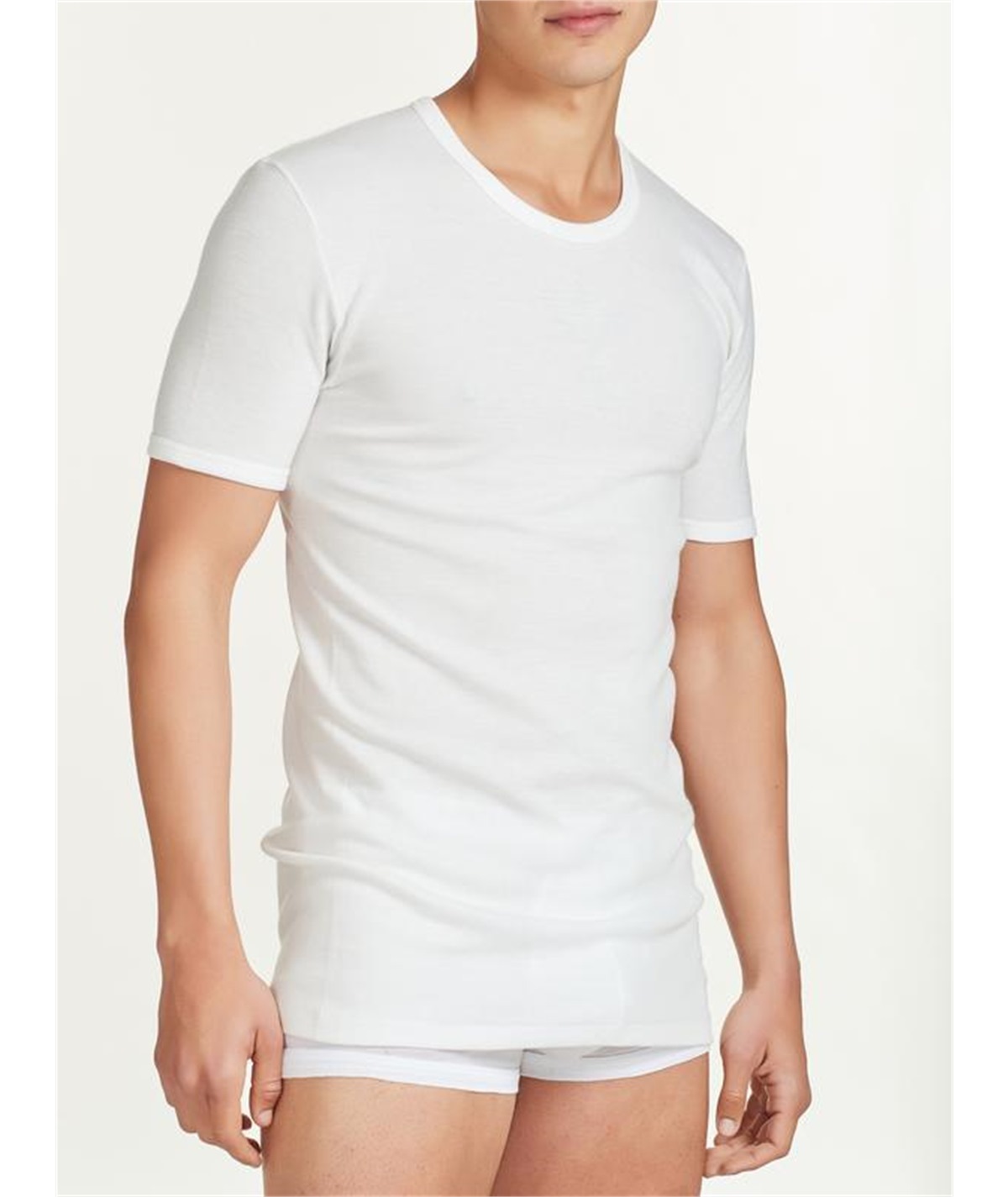 Ragno - Maglia intima uomo manica corta in lana merino e cotone. Art. 065457 - Bianco