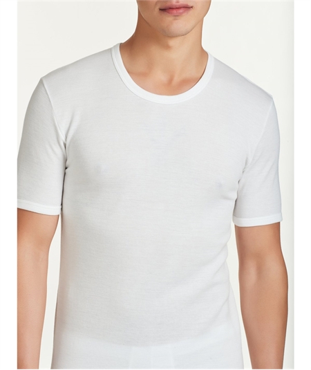 Ragno - Maglia intima uomo manica corta in lana merino e cotone. Art. 065457 - Bianco