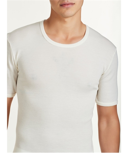 Ragno - Maglia intima uomo manica corta in pura lana merino extrafine. Art. 060037- Bianco Ragno - Maglia intima uomo manica corta in pura lana merino extrafine. Art. 060037- Bianco