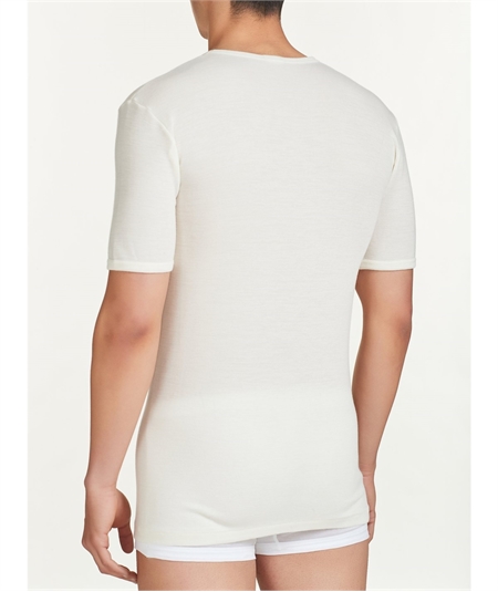 Ragno - Maglia intima uomo manica corta in pura lana merino extrafine. Art. 060037- Bianco