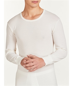 Ragno - Maglia intima uomo manica lunga in pura lana merino extrafine. Art 060039 - Bianco