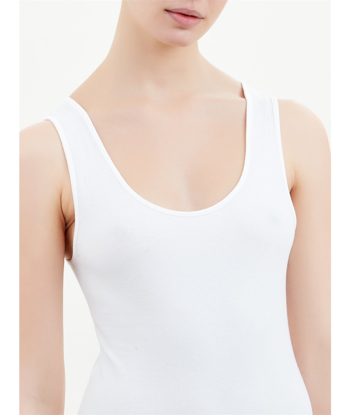 Ragno - Canotta spalla larga cotone biologico strech 074552 - Bianco