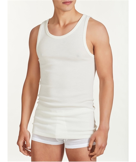 Ragno - Canotta uomo intima spalla larga in pura lana merino extrafine. Art. 060032 - Bianco