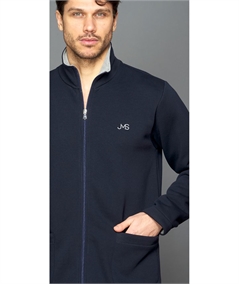 Jamas - Giacca camera con zip in caldo cotone felpato. Art Foster - Blu