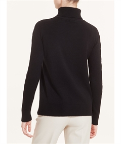 Ragno Maglia dolcevita con trecce in calda EcoViscosa Art. DA95MV Nero