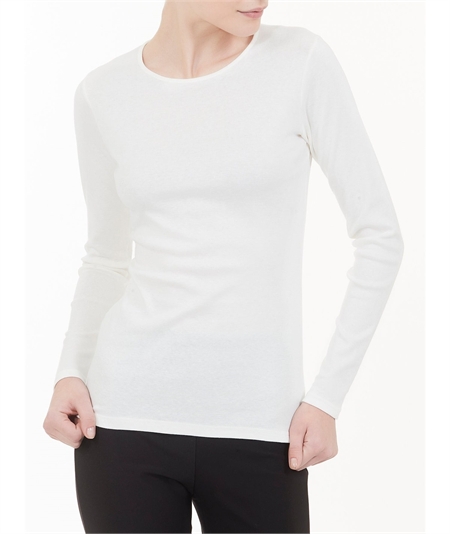 Maglia sottogiacca girocollo in caldo cotone Biologico. Art B274Ab - Colore Avorio 004