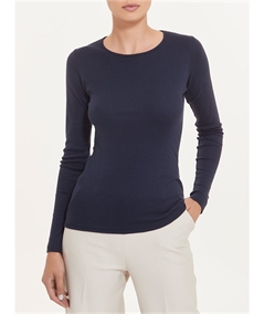 Maglia sottogiacca girocollo in caldo cotone Biologico. Art D274AB - Colore  Bleu 078