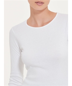 Maglia sottogiacca girocollo in caldo cotone Biologico. Art D274AB - Colore  Avorio 004