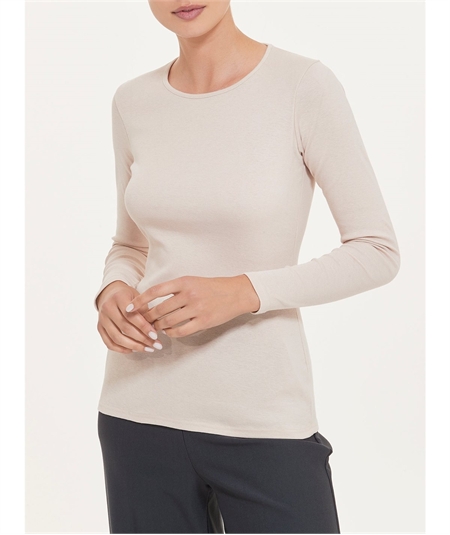 Maglia sottogiacca girocollo in caldo cotone Biologico. Art B274Ab - Colore Corda 758