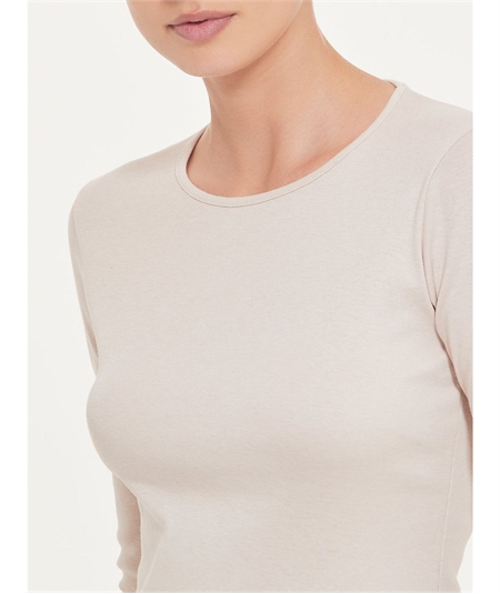 Maglia sottogiacca girocollo in caldo cotone Biologico. Art B274Ab - Colore Corda 758