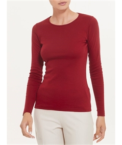 Maglia sottogiacca girocollo in caldo cotone Biologico. Art 274AB Colore Cardinale 747